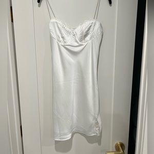 Princess Polly, white mini satin dress